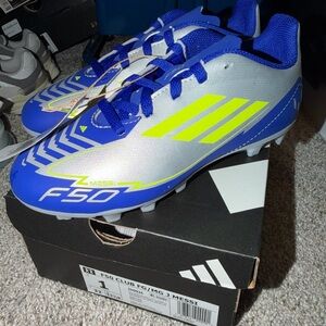 Adidas F50 kids Messi Cleats in Blue and Silver